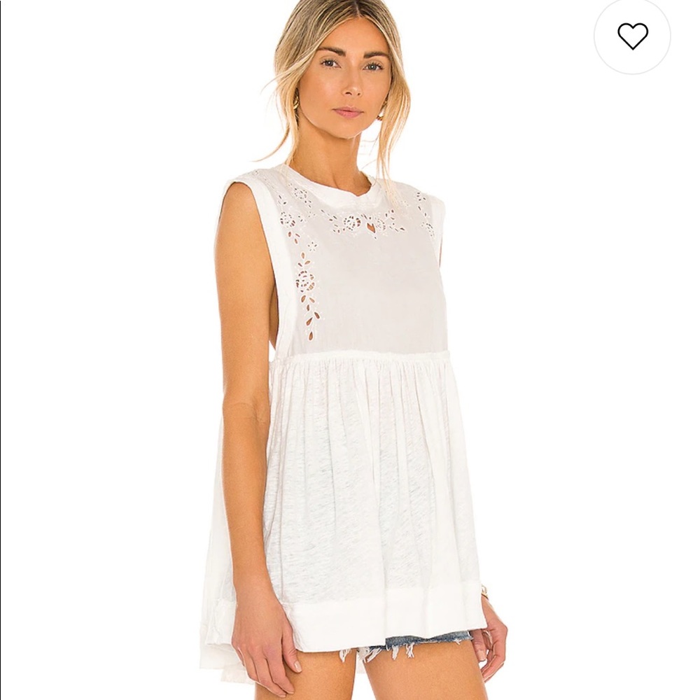 NWT Free People Bella Babydoll Top in Ivory - Picture 2 of 11